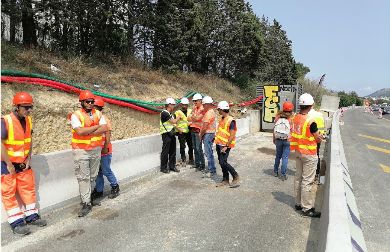 Visite de chantier par le Club VRTC : aire de stationnement équipement CIGT